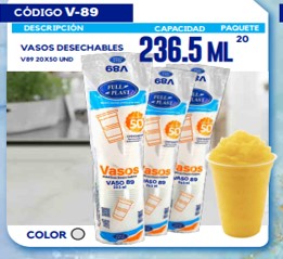 VASO DESECHABLE V89 FULLPLAST 20X50UND