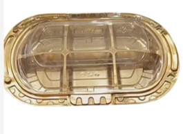 BANDEJA DORADA 6 DIV CASA 200UND