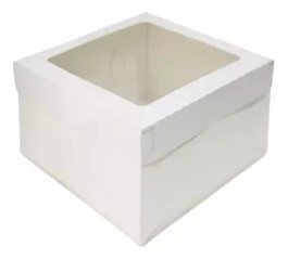 CAJA TORTA ACETATO BLANCA 30X30X10 100UN