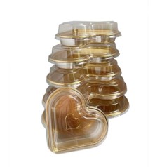 BANDEJA CORAZON DORADA 22X18X5 200UND